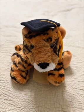Graduation Tiger Plush Toy - Orange Tiger with Black Cap